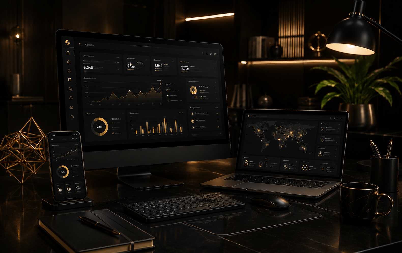 SEO analytics dashboard and digital marketing performance across devices